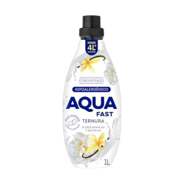 Imagem de Aquafast Amaciante de Roupas Concentrado Hipoalergênico, Ternura Flores Brancas e Baunilha, 1L