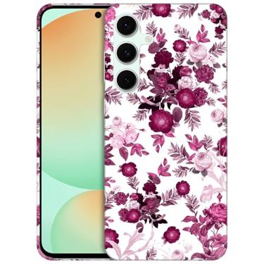 Imagem de GlamCase - Capa de PC com estampa floral bordô rosa para S24FE