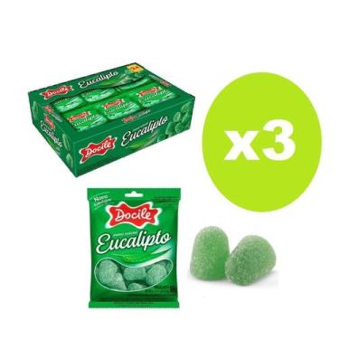 Imagem de 3 Caixas Bala De Goma Mini Sino Eucalipto 24X18G - Docile