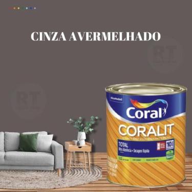 Imagem de Esmalte Sintético Base Água Coral Coralit 800ml Cor Cinza Brilhante p/