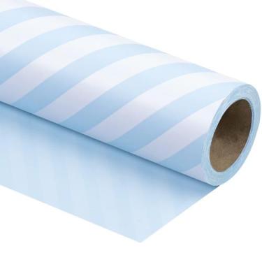 Imagem de Papel de embrulho WRAPAHOLIC Reversível Baby Blue 76cm x 10m