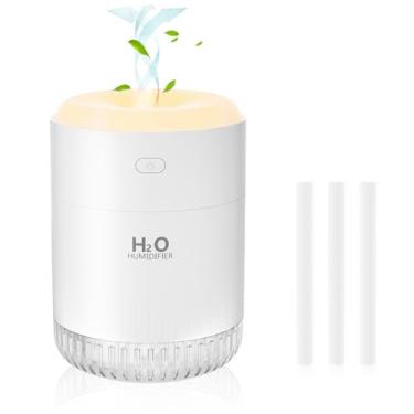 Imagem de BAMCOO Umidificadores de plantas de névoa pequena, miniumidificador portátil, umidificador de mesa pessoal recarregável para quarto, escritório, berçário, viagens com luz noturna, desligamento