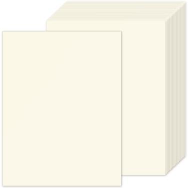 Imagem de 25 folhas de papel creme, cartolina de 8,5 x 28 cm de espessura para certificados, convites, cartões comemorativos, artesanato, graduações 250 g/m2 / 41,7 kg papel de scrapbook pesado (creme)