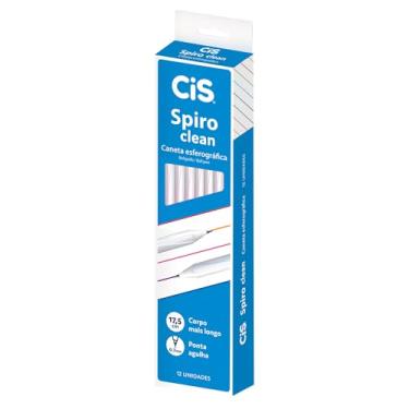 Imagem de Caneta Esferográfica CIS Spiro Clean 0.7mm, Rosa, Caixa com 12 unidades