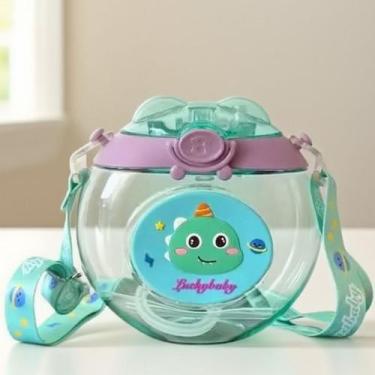Imagem de Garrafa Infantil Bebe com Tampa e Canudo e Alça Fofinho Rosquinha - 3M