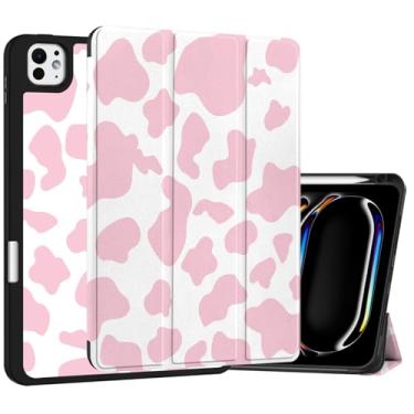 Imagem de Deokke Capa compatível com iPad Pro de 11 polegadas M4 de 5ª geração (2024) com suporte para lápis, capa traseira de TPU com função hibernar/despertar automática com carregamento de lápis para iPad,