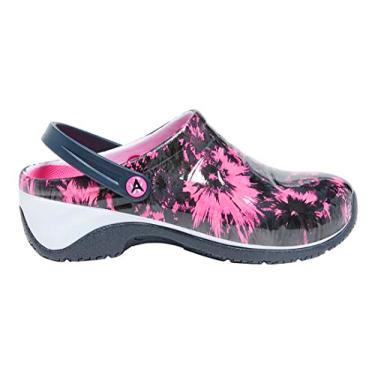 Imagem de Anywear Tamancos de amamentação Zone para mulheres e homens – Sapatos de trabalho leves antiderrapantes com amortecimento excepcional de EVA, palmilhas ventiladas, Electric Blooms, 8 Women/6 Men
