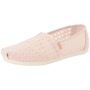 Imagem de TOMS Sapatos rasos masculinos Alpargata, cesta de balé de renda rosa, 40 EU