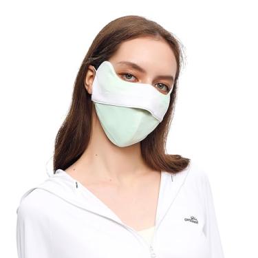 Imagem de OHGOLF Capa de proteção solar FPS 50+ anti-UV feminina máscara de verão refrescante respirável cobertura facial SLF5M040T verde claro