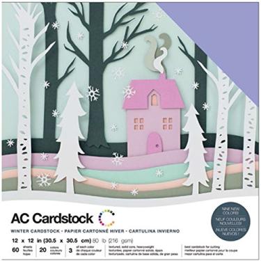 Imagem de American Crafts Pacote sortido de cartolina x 30,48 cm 60/pacote, 30,73 x 30,48 x 2,03 cm, multicolorido