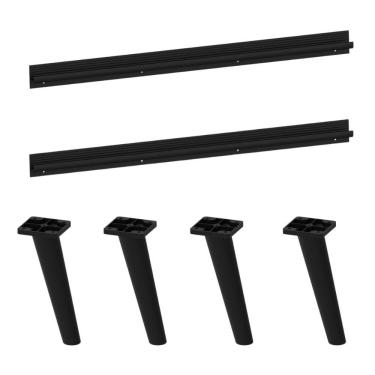 Imagem de Kit 2 Puxadores Com 4 Pés Palito Retrô Para Balcão Cozinha 70cm Veneza Multimóveis Mp2309 Preto Preto