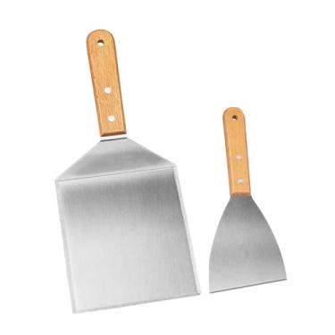 Imagem de Bothyi Kit de acessórios para chapa, espátula para hambúrguer, utensílios de cozinha multifuncionais, espátula para churrasco, para camping e bife, 2 Partes