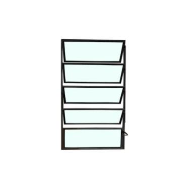 Imagem de Vitrô Basculante 1 Seção 100x60 Linha Esmeralda – Alumínio Preto, Vidro Liso 3mm – Lumineziri Esquadrias