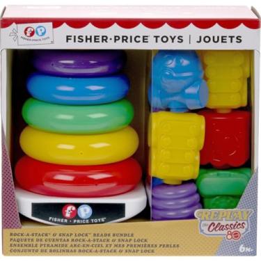 Imagem de Fisher-Price Brinquedo para Bebês 80 Aniversário Kit Pilha de Argolas para crianças a partir de 6 meses