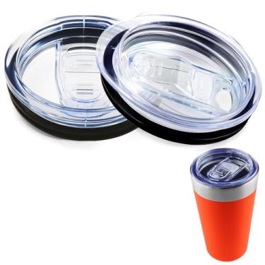 Imagem de Tampa de substituição compatível com copo de cerveja Stanley Adventure de 473 ml, tampas de copo à prova de derramamento com anel de silicone de vedação, livre de BPA