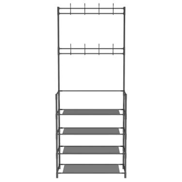 Imagem de KHZSPP Cabideiro, suporte de casaco com 8 ganchos removíveis, suporte versátil para sapatos e chapéus, árvore de corredor livre com armazenamento de sapatos, suporte de roupas para corredor, sala de