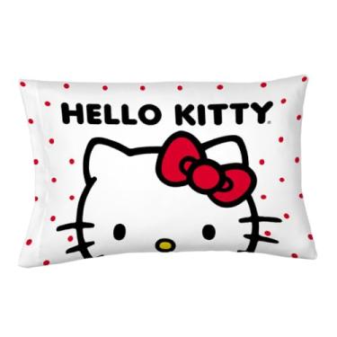 Imagem de Capa de almofada padrão Hello Kitty Beauty padrão de cetim sedoso 50 x 76 cm para cabelo e pele, (Produto oficialmente licenciado)
