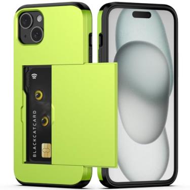 Imagem de Nvollnoe Capa para celular compatível com iPhone 15 Plus com porta-cartões de proteção resistente, camada dupla, à prova de choque, compartimento para cartão oculto, carteira fina para mulheres e