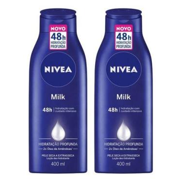 Imagem de Kit 2 Loção Nivea Body Milk Hidratante Pele Seca 400 Ml