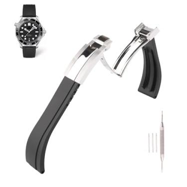Imagem de MMBAY Pulseiras de borracha de 20 mm compatíveis com Rolex Submariner Ghost Daytona Yachtmaster pulseira de silicone de substituição para homens e mulheres acessórios de relógio à prova d'água (fivela