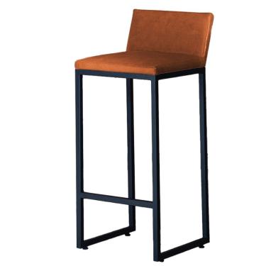 Imagem de Banqueta Alta Dani Reforçada Decorativa Balcão Bancada Cozinha Bar Base Preta Courino