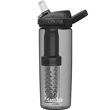 Imagem de CamelBak Garrafa de água Eddy+ Bite Valve Tritan Renew com filtro de água da LifeStraw Charcoal, 590 ml