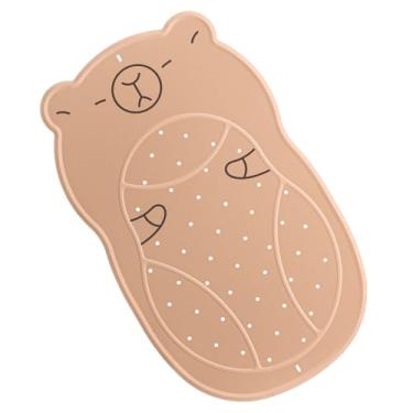 Imagem de Tapete de chuveiro antiderrapante tapete de banheira de bebê ruber desenho capivara tapetes de banheira para crianças e crianças tapetes de banho fofos com ventosas e orifícios de drenagem 76 x 45 cm