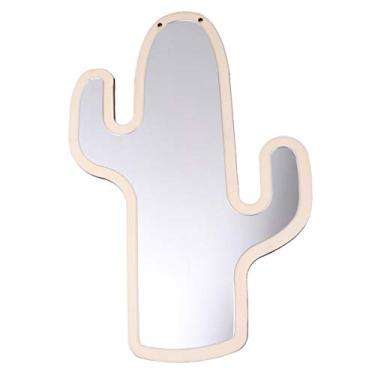 Imagem de Espelho De Maquiagem Acrílico Decoração De Parede De Quarto Infantil Espelho De Beleza Espelho Inquebrável Espelhos Decorativos Espelho Seguro Bebê Pendurado Bambu Filho Animal