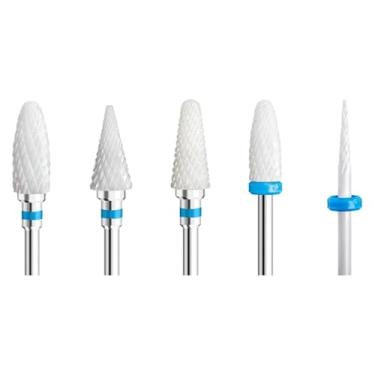 Imagem de 5 peças de cerâmica para arte de unhas, cortador rotativo, aparelho de limpeza para manicure, acessórios de máquina de trituração de unhas, ferramenta de gel de unha