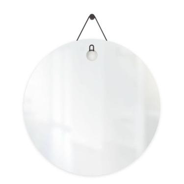 Imagem de Espelho Decorativo Aramado Wire Polygon Preto 50 Cm Redondo