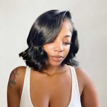 Imagem de Peruca HCHHCH Short Bob Human Hair 13x4 HD Lace 180% de densidade
