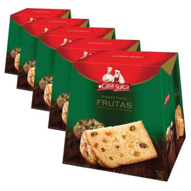Imagem de 5 Panetones Casa Suíça, Tradicional, Pannetone de 400g - Casa Suiça