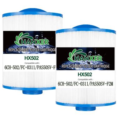 Imagem de HANXER Cartucho de filtro de spa 6CH-502 compatível com Filbur FC-0311, PAS50SV-F2M, PAS502SV, AK-90161, PAS50, M60506, XLS-604, 60506 filtro de banheira de hidromassagem, spas artesianos de 50 m²