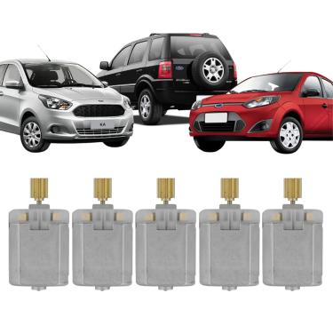 Imagem de Kit 5 Motor Fechadura Elétrica Trava Porta Fiesta Ecosport