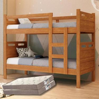 Imagem de Beliche Solteiro Robusta Multifuncional Vira Duas Camas Com Colchão D3