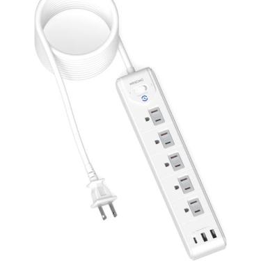 Imagem de Power Strip WRXDMC de 2 pinos a 3 pinos com cabo de 15 pés e USB