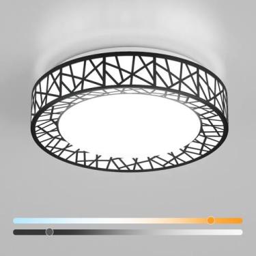 Imagem de Luminária de teto embutida LED preta Lightania 12", regulável de 20 W