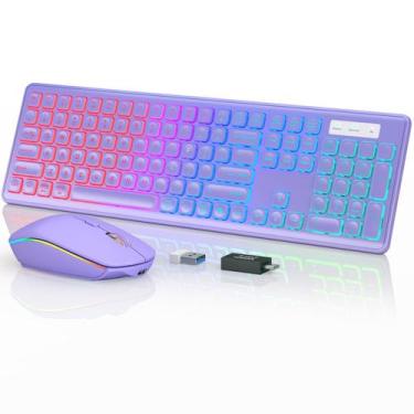Imagem de Combinação de teclado e mouse sem fio Trueque RGB retroiluminado