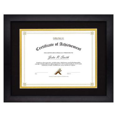 Imagem de Moldura de diploma Golden State Art 11x14 para documento 8,5x11