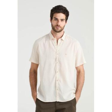 Imagem de Camisa Docthos Slim Manga Curta Linho, 009 marrom claro, P