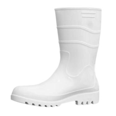 Imagem de Bota de borracha cano longo branco, frigorifico, açougue, limpeza Pvc 