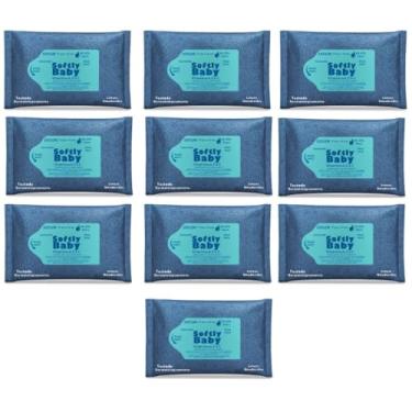 Imagem de 1000Un Lenço Umedecido Baby Softly - Com Vitaminas A e C, Aloe Vera e Camomila - Suave e Hipoalergênico para Bebês (10 Pacotes)