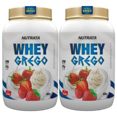 Imagem de Kit 2X Whey Grego - 900g Morango com Chantilly - Nutrata-Masculino