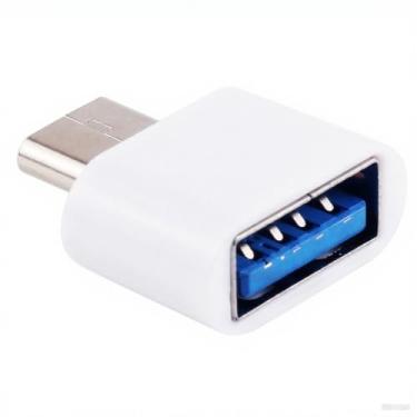 Imagem de Adaptador de carregamento de transmissão de dados OTG de plástico USB-C/Tipo-C macho para USB 2.0 fêmea (branco)