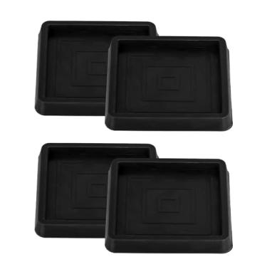 Imagem de 4 peças de porta-copos quadrados para móveis, 2,5 x 2,5 rolhas antiderrapantes de cama para cadeira de sofá para evitar que não deslizem de borracha prendedores de mesa para pés de perna e pés