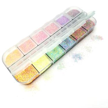 Imagem de Pó de unha de 12 cores, pigmento em pó para unhas paleta de pigmentos em pó, maquiagem de Halloween, suprimentos de ferramentas de design de unhas, ferramentas de arte de decoração DIY