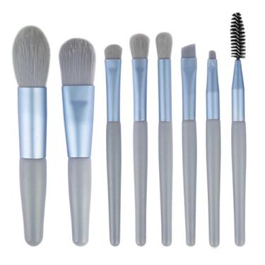 Imagem de Conjunto de 8 pincéis de maquiagem com bolsa de viagem, kit de pincéis Kabuki para sombra, corretivo portátil para blush, para maquiagem