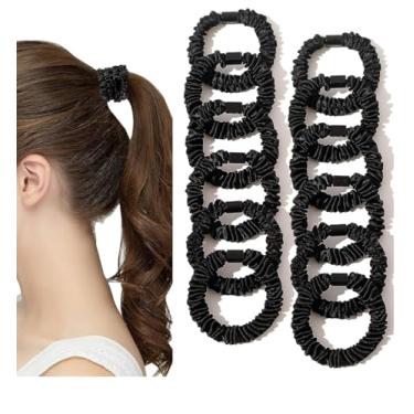 Imagem de 12 faixas de cabelo macias e elásticas – laços elásticos sem costura, suportes de rabo de cavalo suaves para cabelos grossos e finos, elásticos para mulheres, meninas e crianças