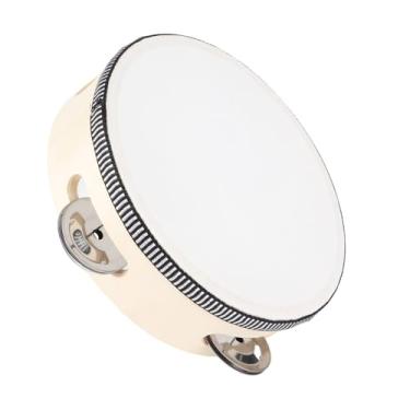 Imagem de RiToEasysports Pandeiro de Madeira Com Jingles Sino de Mão Tambor Crianças Instrumento de Percussão Educacional para Concertos e Entretenimento (Cor de madeira de 6 polegadas)