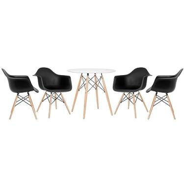 Imagem de Loft7, Mesa redonda Eames 80 cm + 4 cadeiras Eiffel DAW